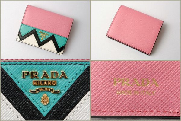 p 17 160 3 Prada Folding Wallet Saffiano Greche Begonia