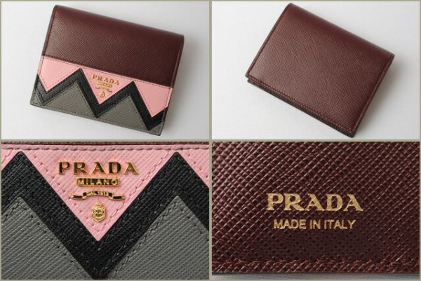 p 17 162 3 Prada Folding Wallet Saffiano Greche Bordeaux