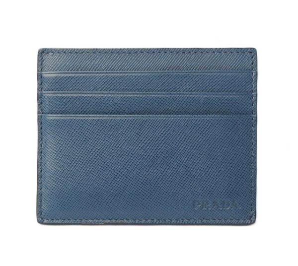 p 18 006 1 Prada Card Case Card Holder Saffiano Bluette