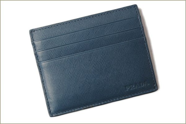 p 18 006 2 Prada Card Case Card Holder Saffiano Bluette