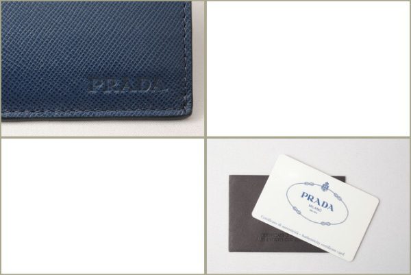 p 18 006 6 Prada Card Case Card Holder Saffiano Bluette