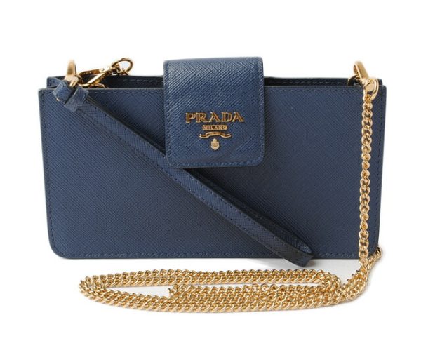 p 18 007 1 Prada Smartphone Case Pouch Saffiano Metal Bluette