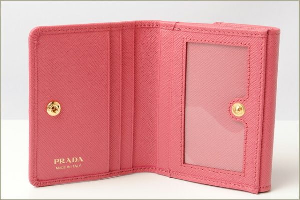 p 18 016 2 Prada Mini Wallet Folding Wallet Saffiano Peonia