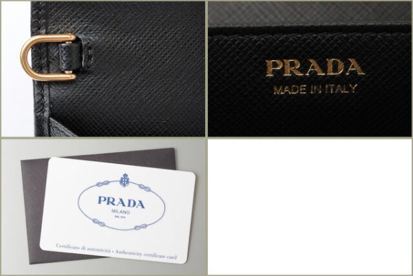 p 18 038 7 Prada Folding Wallet Chain Black