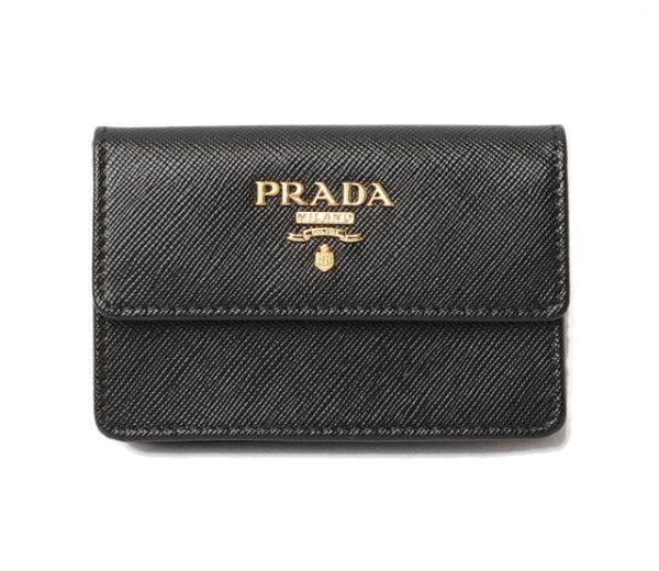 p 18 040 1 Prada Card Case Coin Case Saffiano Metal Nero