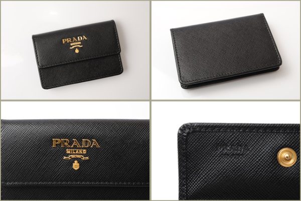 p 18 040 4 Prada Card Case Coin Case Saffiano Metal Nero