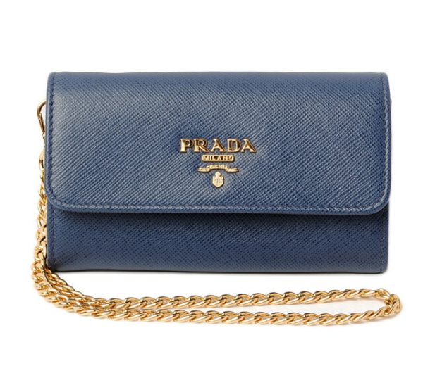 p 18 042 1 Prada Folding Wallet Chain Blue