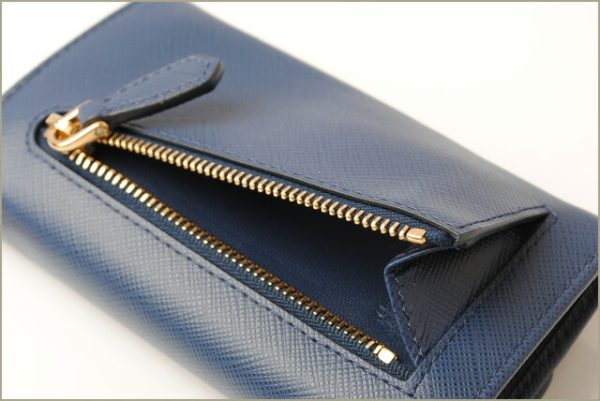 p 18 042 3 Prada Folding Wallet Chain Blue