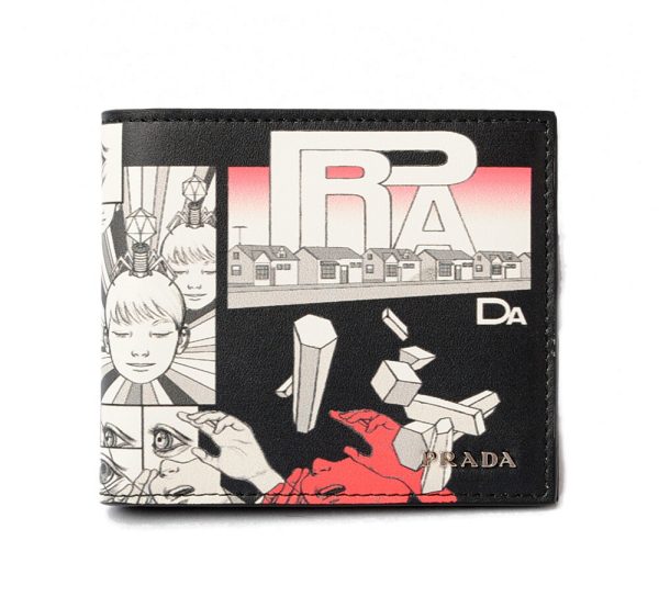 p 18 065 1 Prada Folding Wallet Comic Black