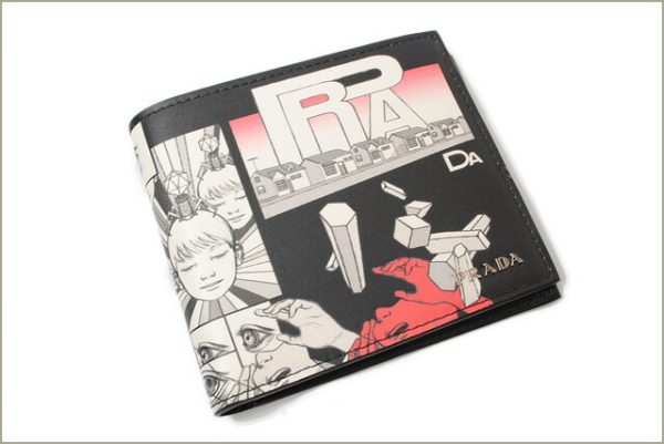 p 18 065 2 Prada Folding Wallet Comic Black