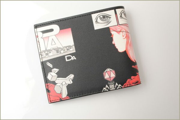 p 18 065 3 Prada Folding Wallet Comic Black