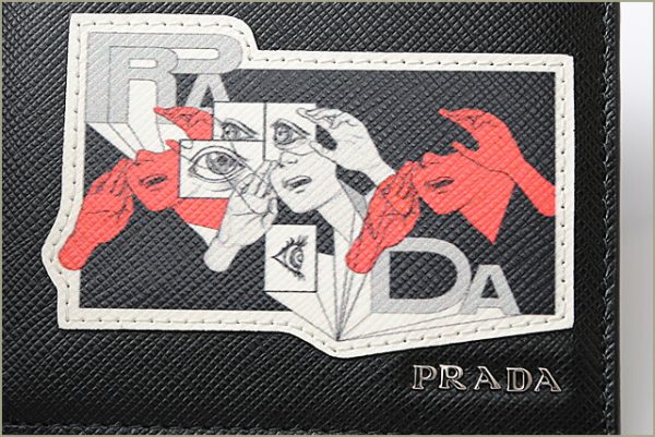 p 18 069 5 Prada Folding Wallet Comic Black