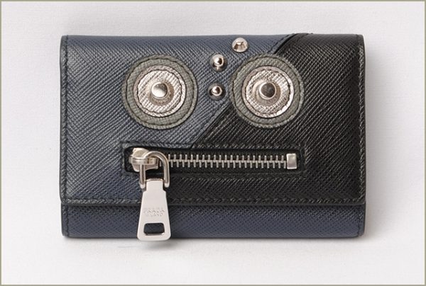 p 18 096 2 Prada Key Case Robot Motif Blue