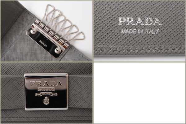 p 18 123 4 Prada Key Case Saffiano Black