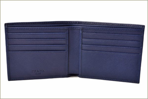 p 18 139 4 Prada Folding Wallet Saffiano Blue