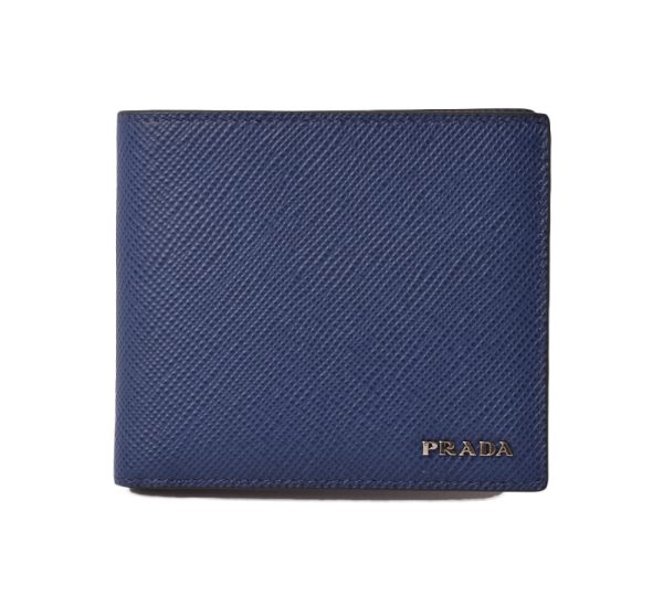 p 18 140 1 Prada Folding Wallet Saffiano Blue Black