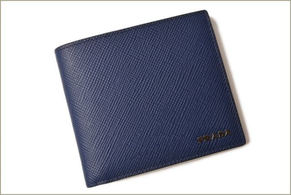 p 18 140 2 Prada Folding Wallet Bill Saffiano Cuir Blue Black