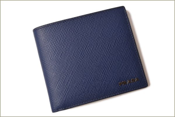 p 18 140 2 Prada Folding Wallet Saffiano Blue Black