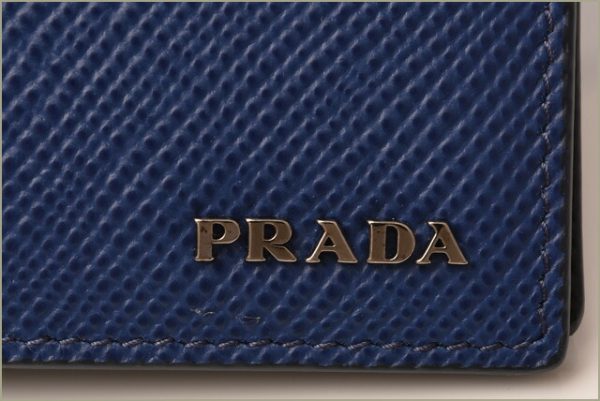 p 18 140 4 Prada Folding Wallet Bill Saffiano Cuir Blue Black