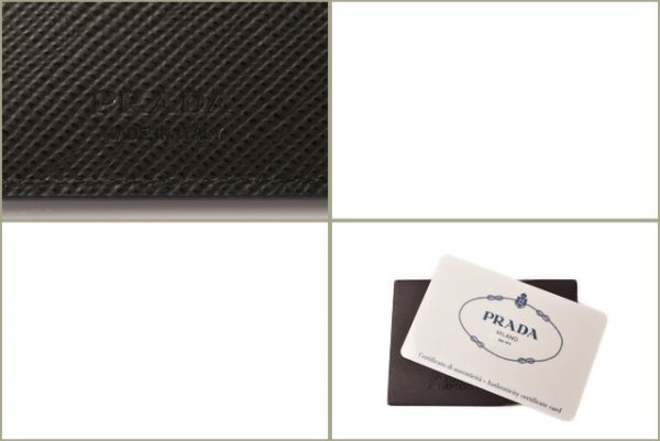 p 18 140 7 Prada Folding Wallet Bill Saffiano Cuir Blue Black