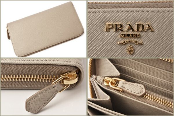 p 18 141 3 Prada Long Wallet Saffiano Metal Pomice