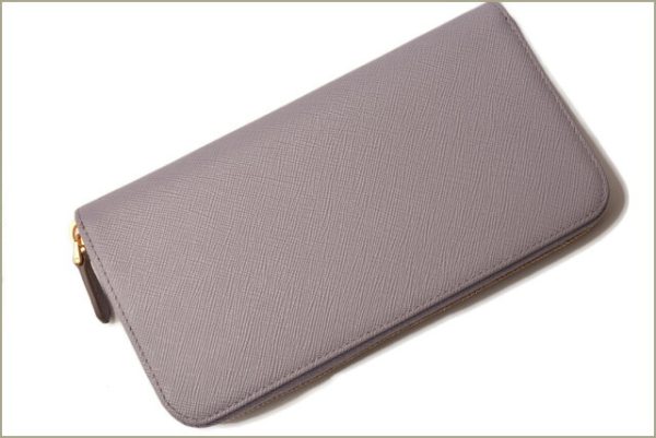 p 18 148 6 Prada Long Wallet Saffiano Metal Glicine