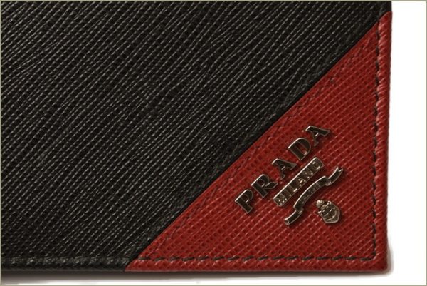 p 18 151 5 Prada Money Clip Folding Wallet Black Red