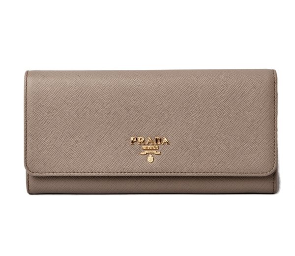 p 18 155 1 Prada Long Wallet Pass Case Saffiano Argilla