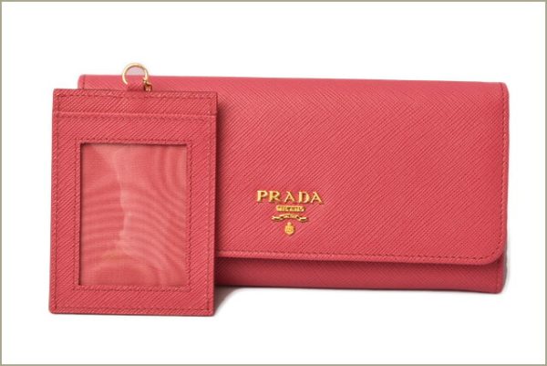 p 18 156 2 Prada Long Wallet Pass Case Saffiano Peonia