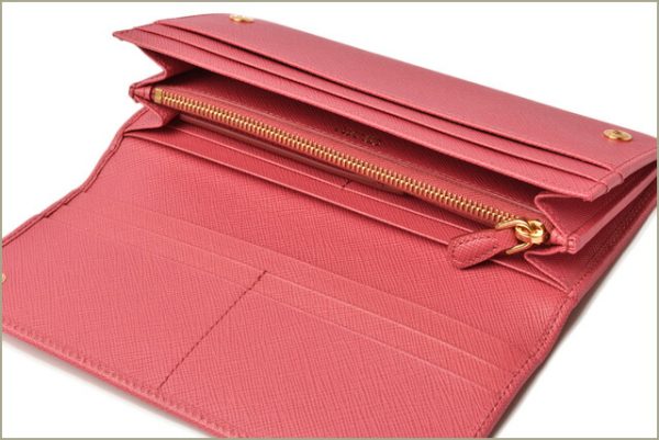 p 18 156 7 Prada Long Wallet Pass Case Saffiano Peonia