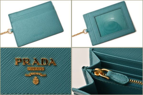 p 18 161 4 Prada Long Wallet Pass Case Saffiano Turchese