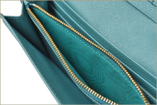 p 18 161 5 Prada Long Wallet Pass Case Saffiano Turchese