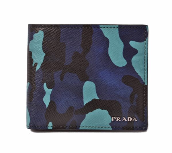 p 18 169 1 Prada Folding Wallet Saffiano Royal Blue Camouflage