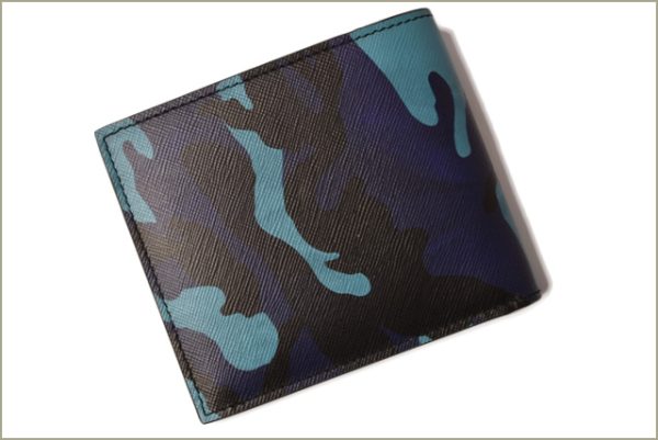 p 18 169 3 Prada Folding Wallet Saffiano Royal Blue Camouflage