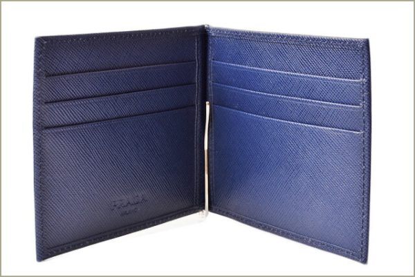 p 18 173 2 Prada Money Clip Folding Wallet Saffiano Inchiostro