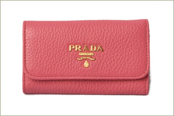 p 18 183 3 Prada Key Case Key Chain 6 Rows Vitello Grain Peonia