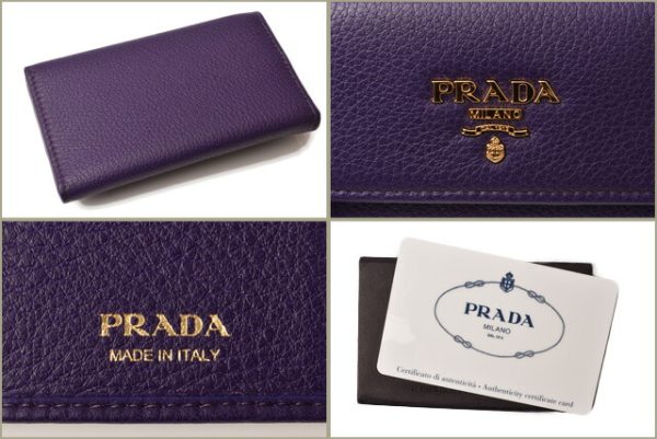 p 18 184 4 Prada Key Case Key Chain 6 Rows Vitello Grain Viola