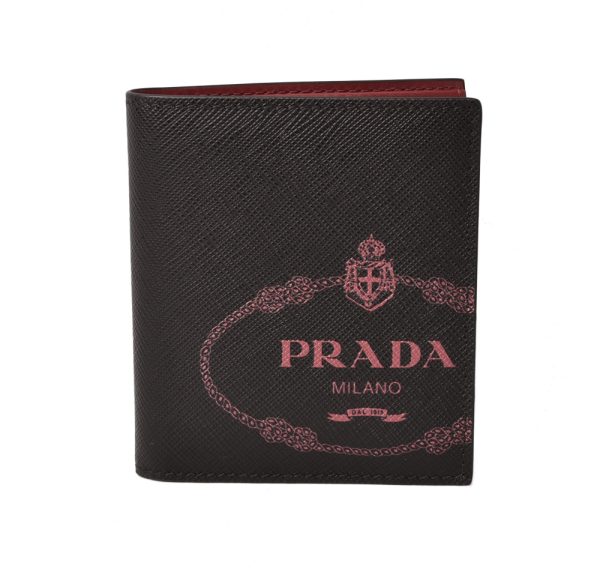 p 18 213 1 Prada Folding Wallet BillfSaffiano Black Ruby