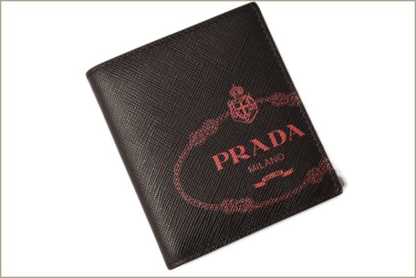 p 18 213 2 Prada Folding Wallet BillfSaffiano Black Ruby