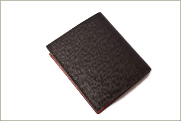 p 18 213 3 Prada Folding Wallet BillfSaffiano Black Ruby