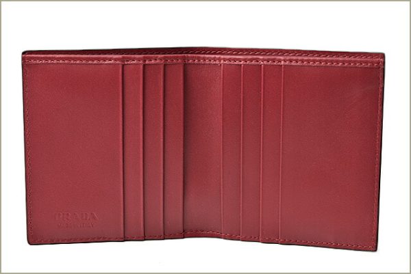 p 18 213 5 Prada Folding Wallet BillfSaffiano Black Ruby