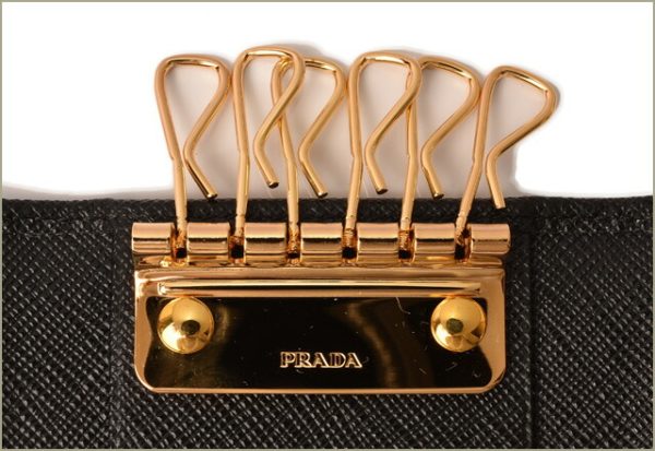 p 18 223 3 Prada Key Case Saffiano Black