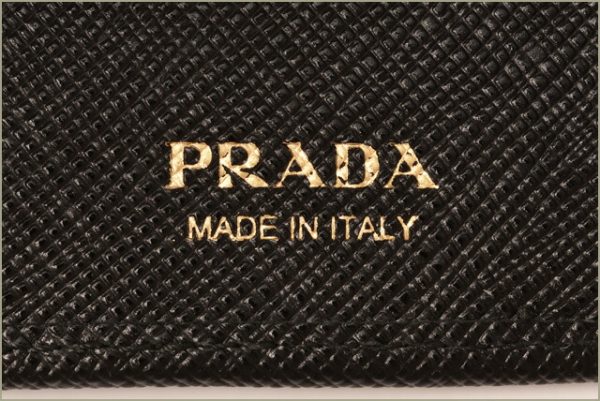 p 18 223 5 Prada Key Case Key Chain 6 Rows Saffiano Fiocco Nero