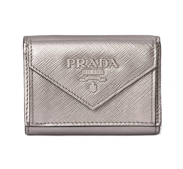 p 18 226 1 Prada Folding Wallet Saffiano Gunmetal