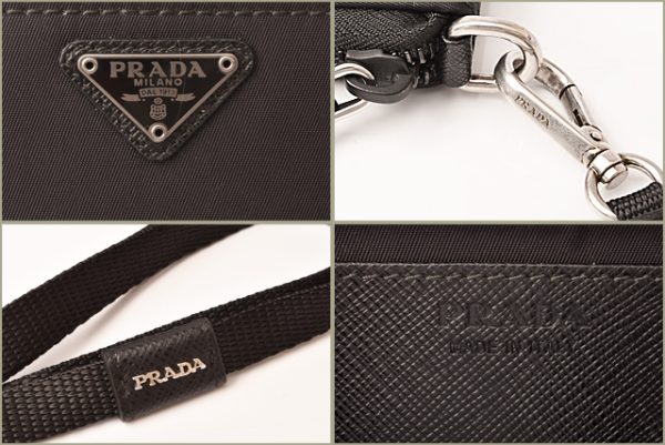 p 18 267 4 Prada Mini Pouch Neck Strap Tessuto Black