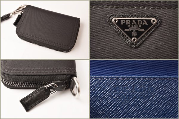 p 18 268 4 Prada Coin Case Mini Pouch Neck Strap Tessuto Black