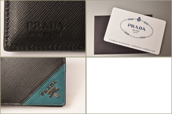 p 18 271 7 Prada Folding Wallet Saffiano Black Sea Blue