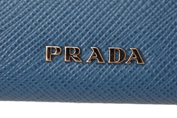 p 19 010 6 Prada Coin Case Saffiano Robot Motif Cobalto