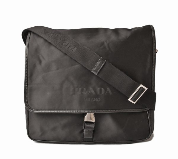 p 19 016 1 Prada Shoulder Bag Tessuto Black