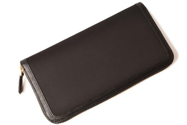 p 19 018 3 Prada Long Wallet Tessuto Vitello Black